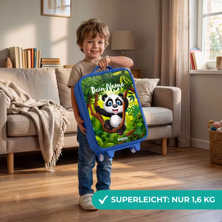 Kinderkoffer Blau mit Name - Pedro-Panda — 2