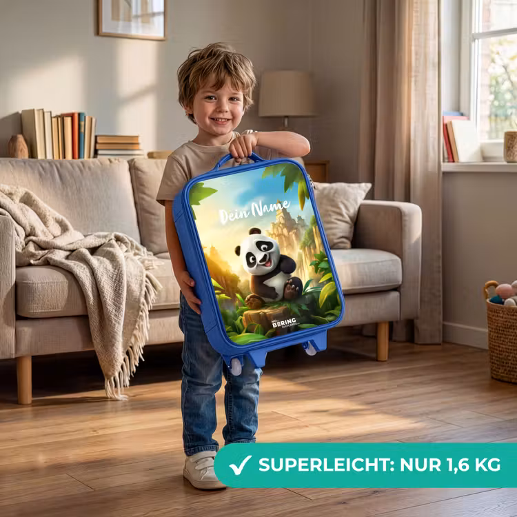 Kinderkoffer Blau mit Name - Peter Panda — 2