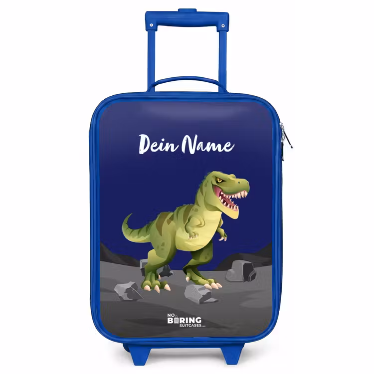Kinderkoffer Blau mit Name - Tjibbe T-Rex — 1