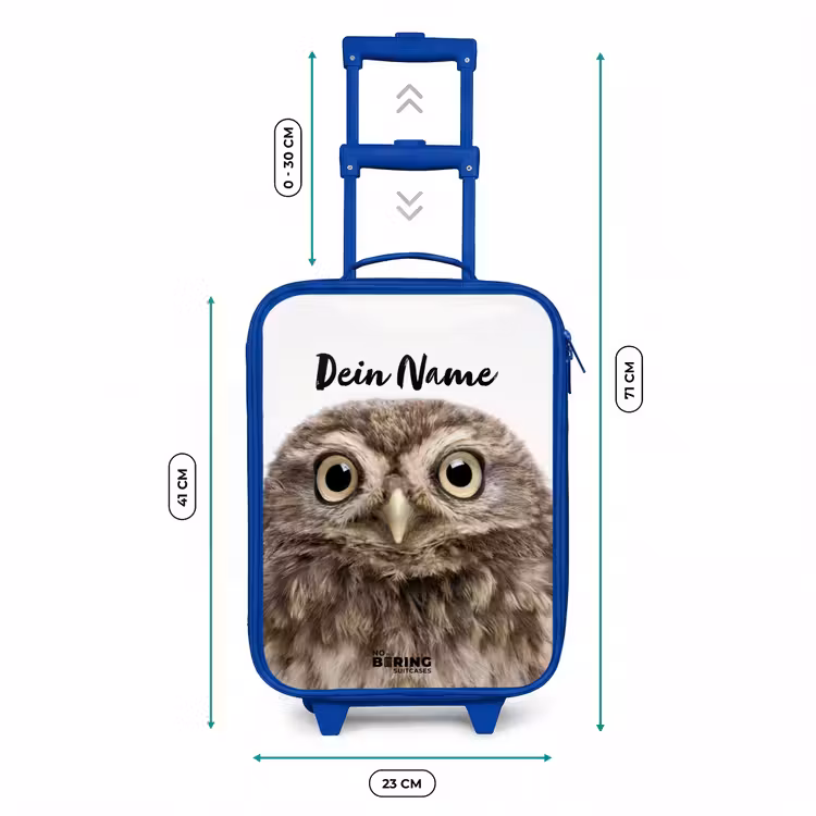 Kinderkoffer Blau mit Name - Ulke Eule — 6