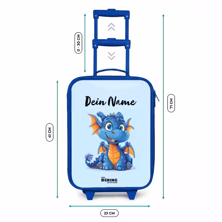 Kinderkoffer Blau mit Name - Zwergdrache — 6