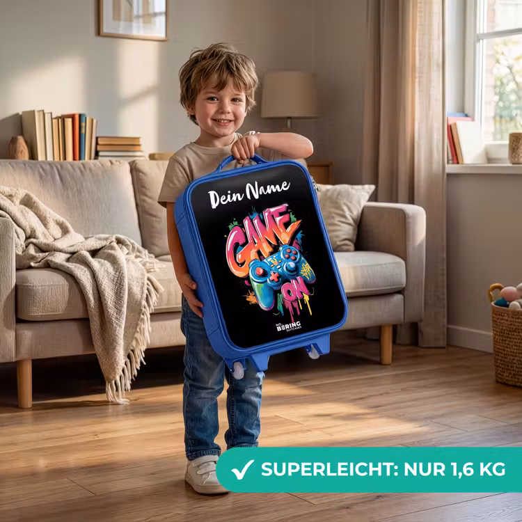 Kinderkoffer Blau mit Name - Controller - Spiel - Graffiti - Text — 2
