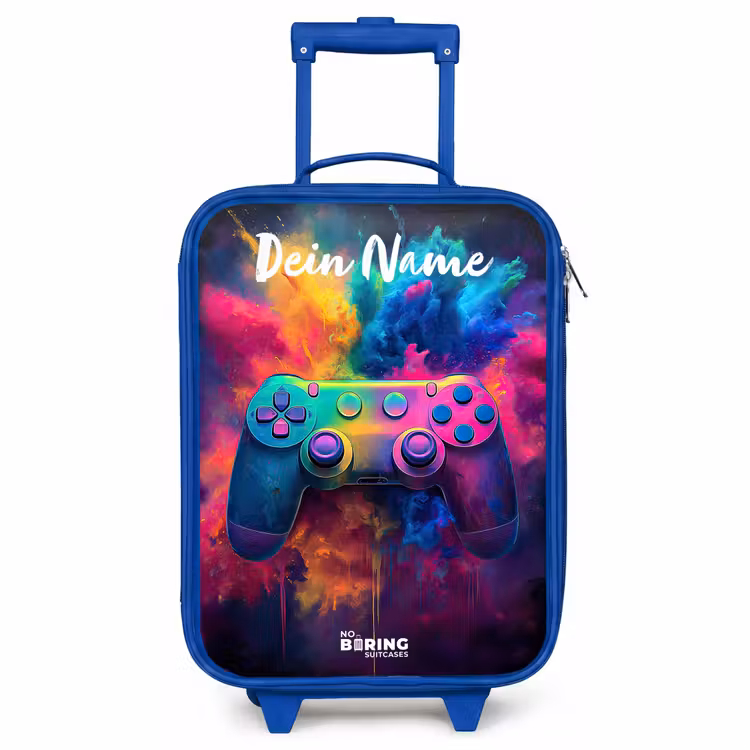 Kinderkoffer Blau mit Name - Spiel - Controller - Bunt - Explosion — 1