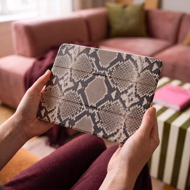 iPad Hülle - Schlangendruck - Python - Braun — 3