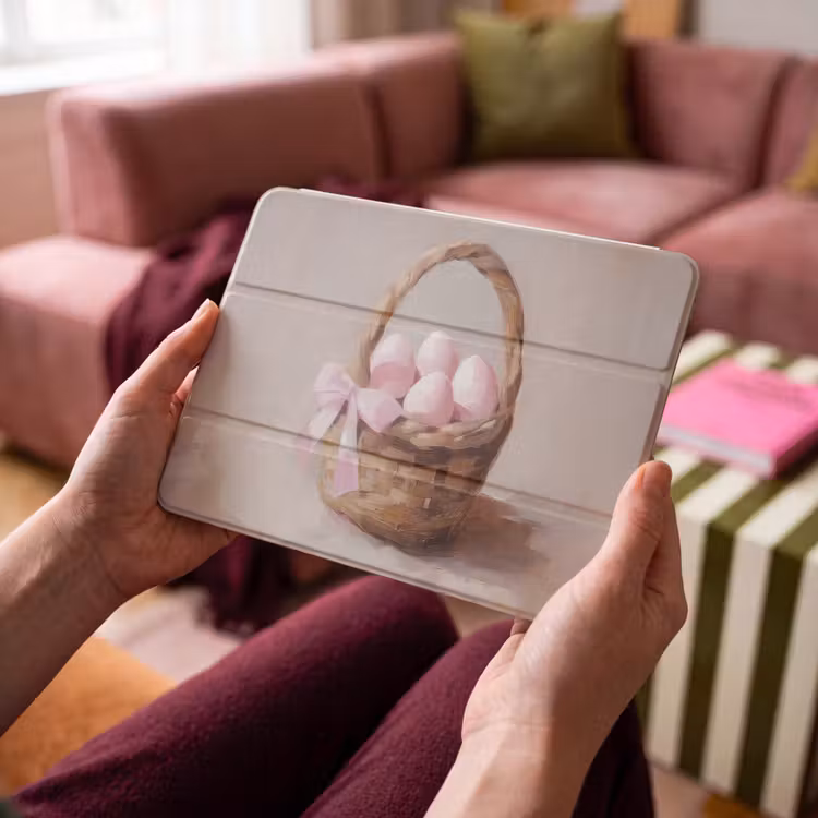 iPad Hülle - Korb - Eier - Rosa — 3