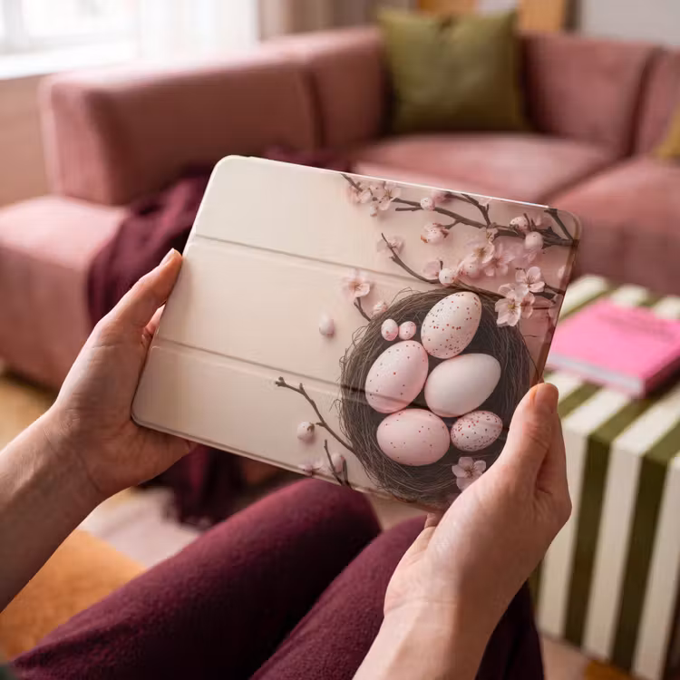 iPad Hülle - Rosa - Blüten - Eier — 3