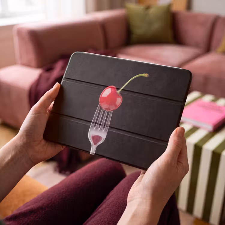 iPad Hülle - Rote Kirsche – Gabel — 3