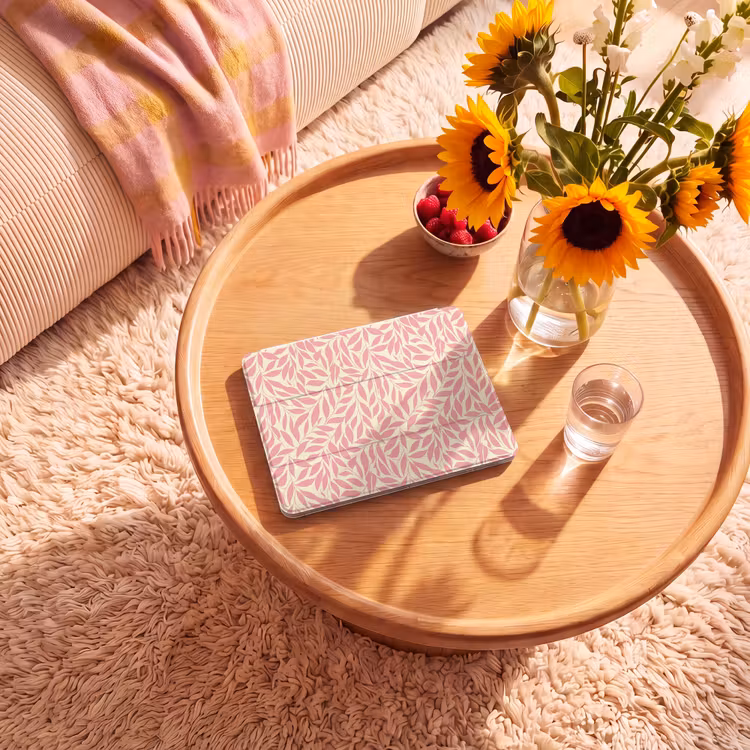 iPad Hülle - Rosa – Blätter – Dynamisch – Muster — 2