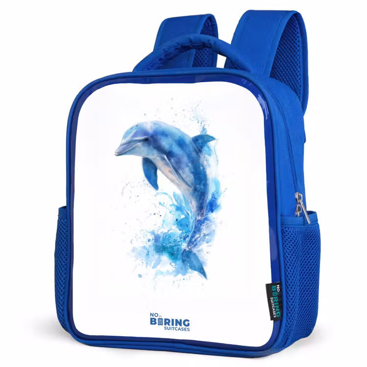 Kinderrucksack - Blau - Springender blauer Delfin — 2