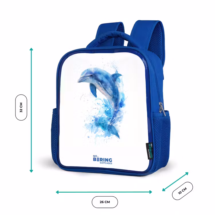 Kinderrucksack - Blau - Springender blauer Delfin — 5