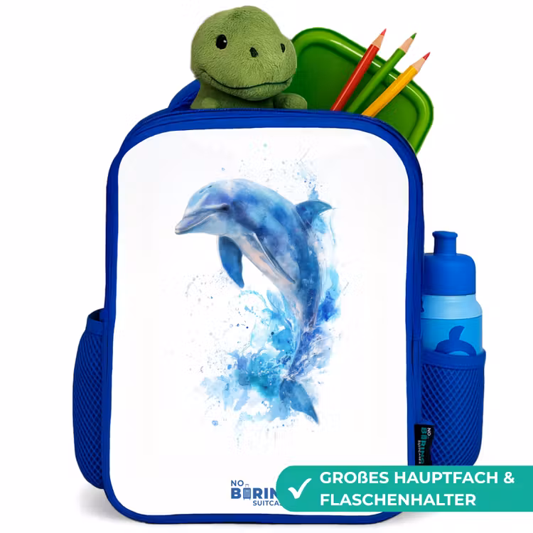Kinderrucksack - Blau - Springender blauer Delfin — 7