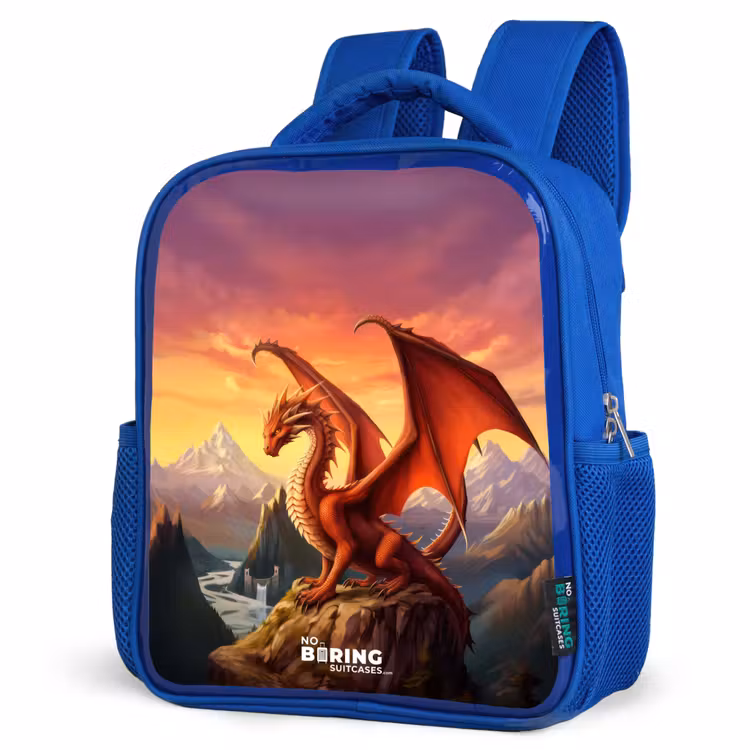 Kinderrucksack - Blau - Roter Riesendrache — 2