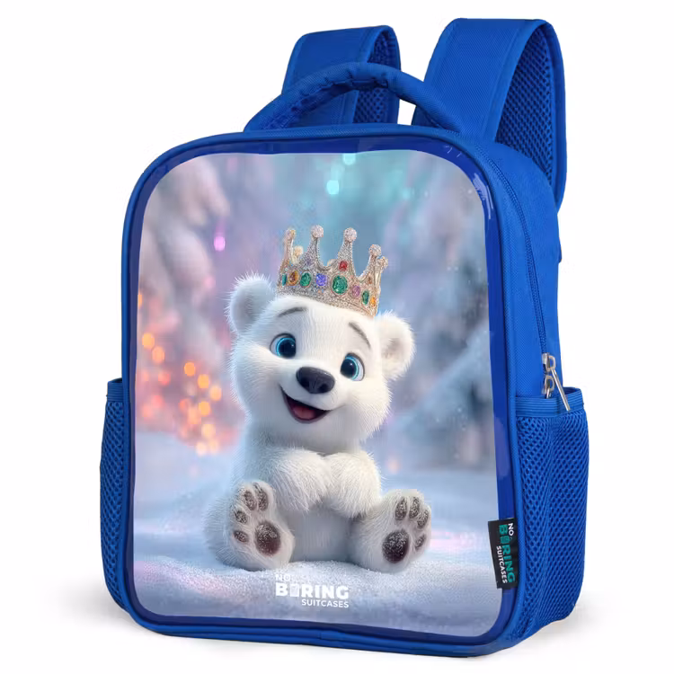 Kinderrucksack - Blau - Eisbär - Krone - Winter — 2