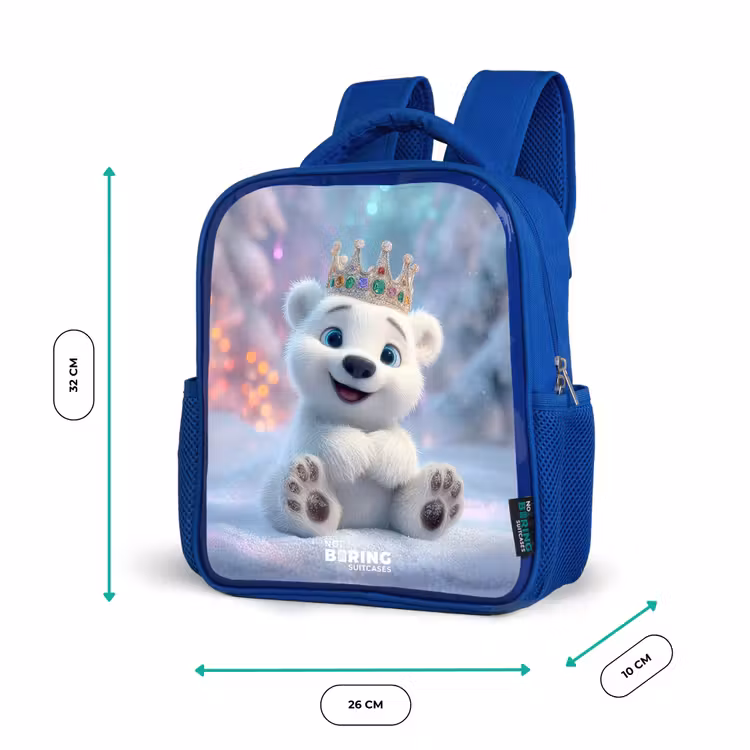 Kinderrucksack - Blau - Eisbär - Krone - Winter — 5