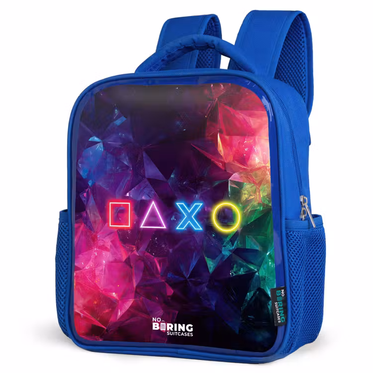 Kinderrucksack - Blau - Controller - Symbole - Neon — 2