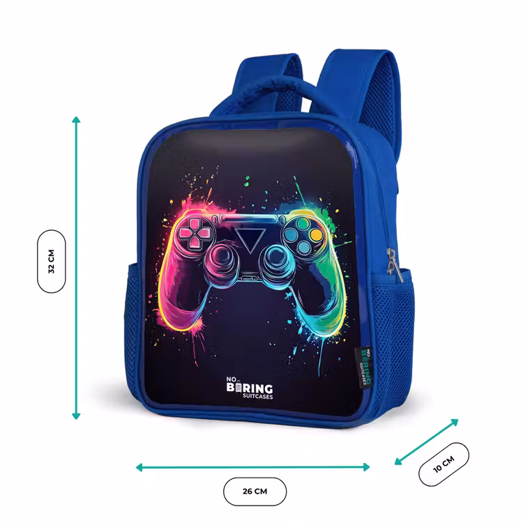 Kinderrucksack - Blau - Spiel - Controller - Bunt — 5