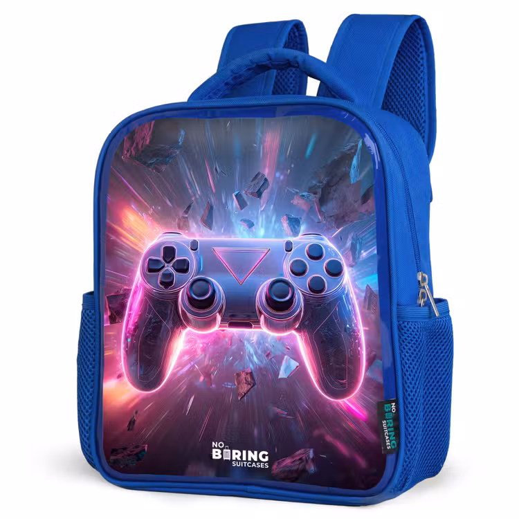 Kinderrucksack - Blau - Spiel - Controller - Neon — 2