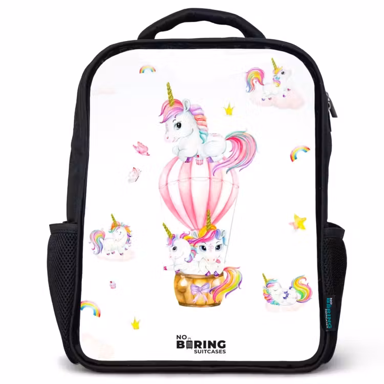 Kinderrucksack - Schwarz - Luftige Einhörner — 1