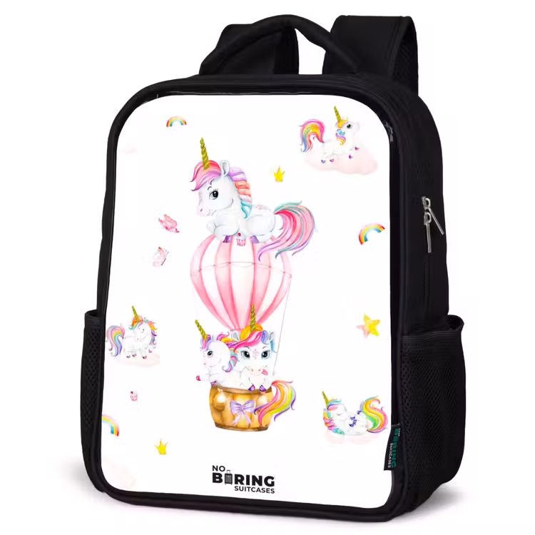 Kinderrucksack - Schwarz - Luftige Einhörner — 2