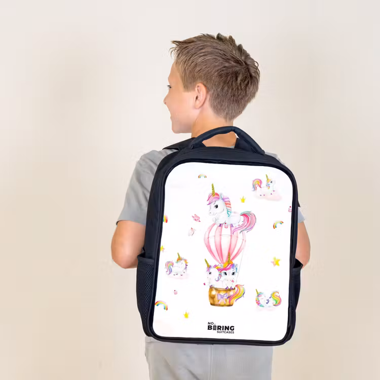 Kinderrucksack - Schwarz - Luftige Einhörner — 3