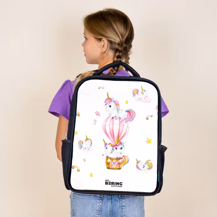 Kinderrucksack - Schwarz - Luftige Einhörner — 4