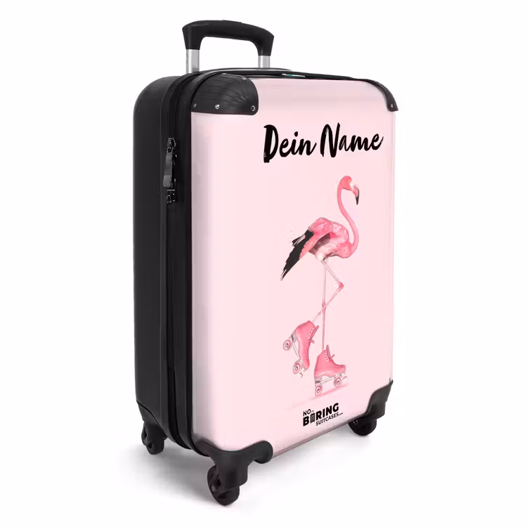 Koffer mit Name - Rosa Walzenflamingo — 2