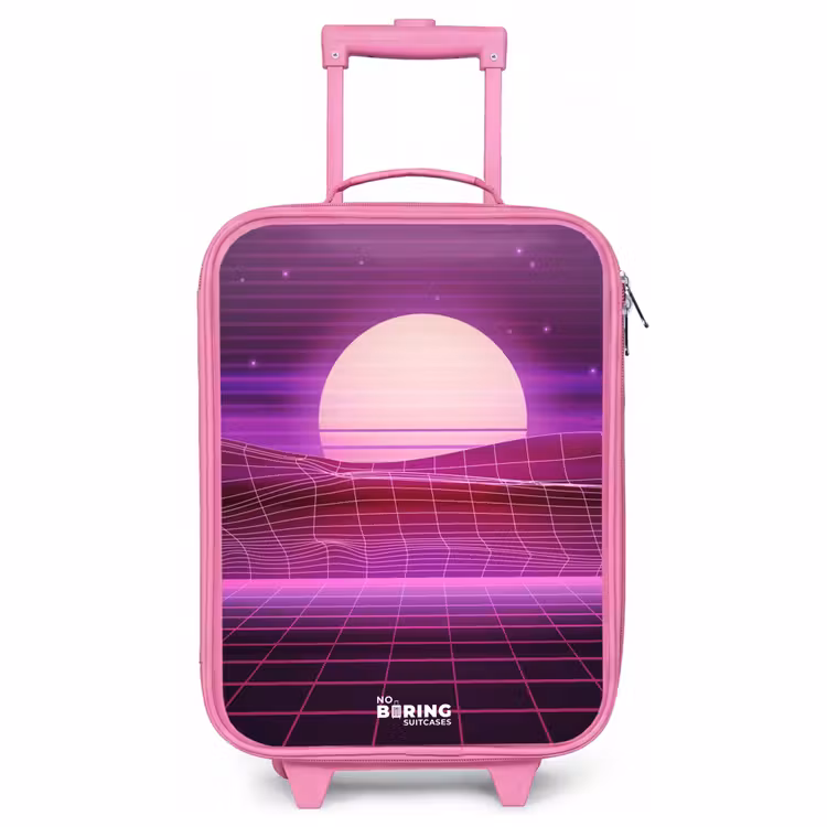 Kinderkoffer Rosa - Gitternetzlandschaft mit Sonne — 1