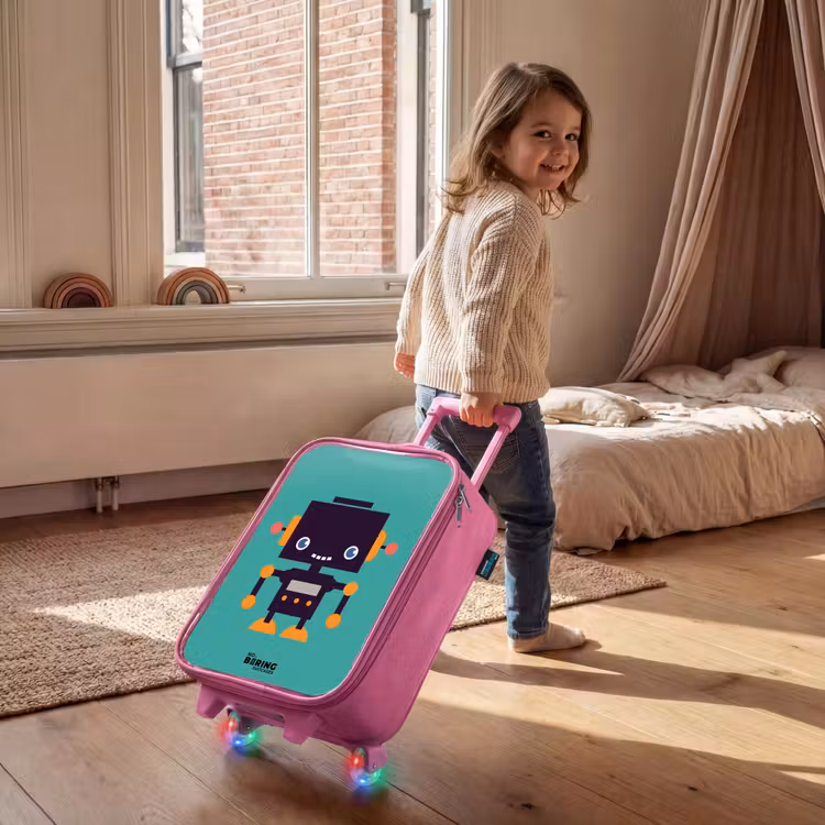 Kinderkoffer Rosa - Grüner Roboter — 3