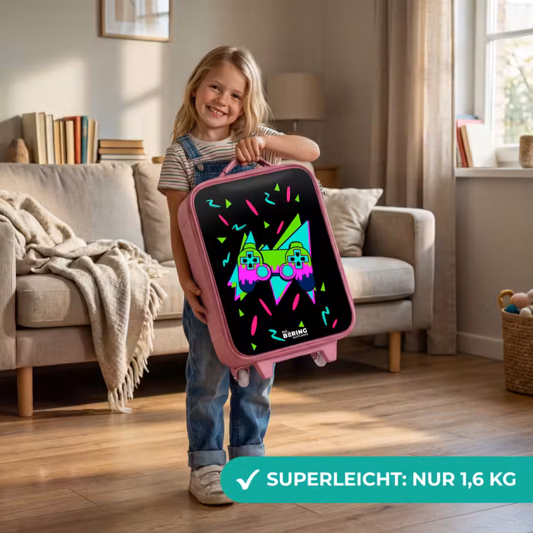 Kinderkoffer Rosa - Neon-Controller auf Schwarz — 2