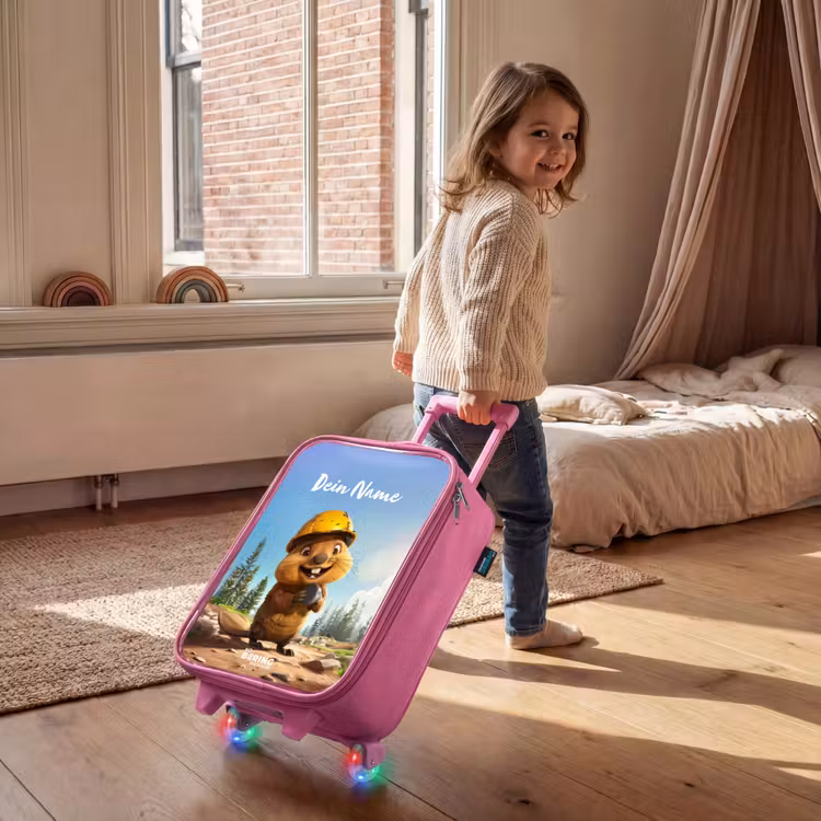 Kinderkoffer Rosa mit Name - Billy Bauhelm — 3