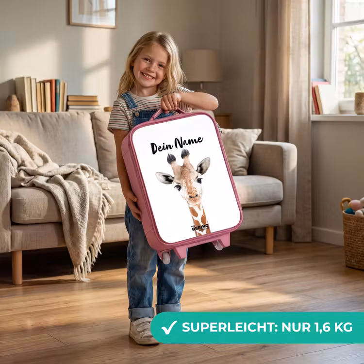 Kinderkoffer Rosa mit Name - Gerrie Giraffe — 2