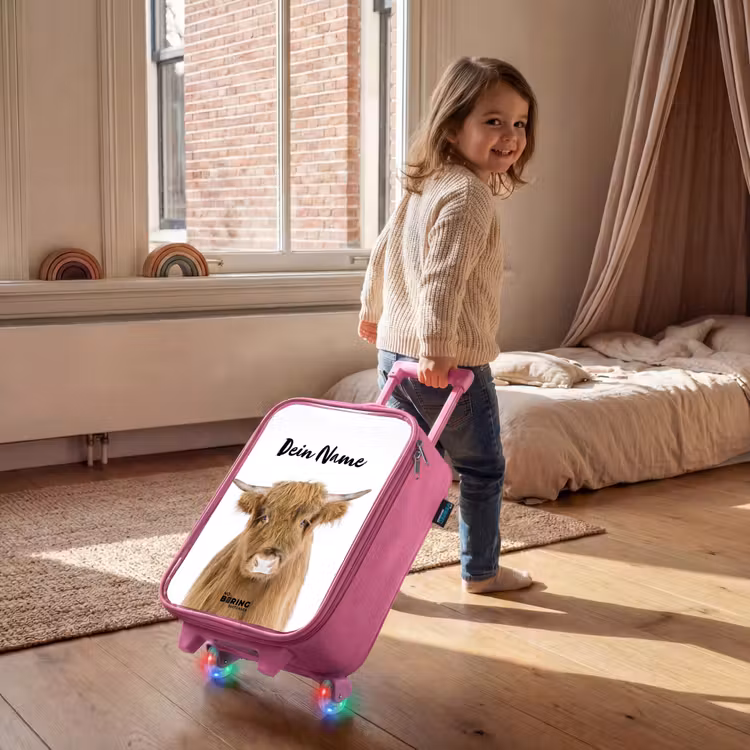 Kinderkoffer Rosa mit Name - Halbe Hooglander — 3
