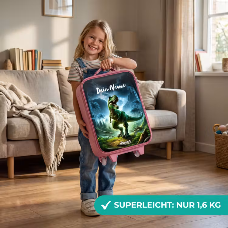 Kinderkoffer Rosa mit Name - Junglosaurus — 2
