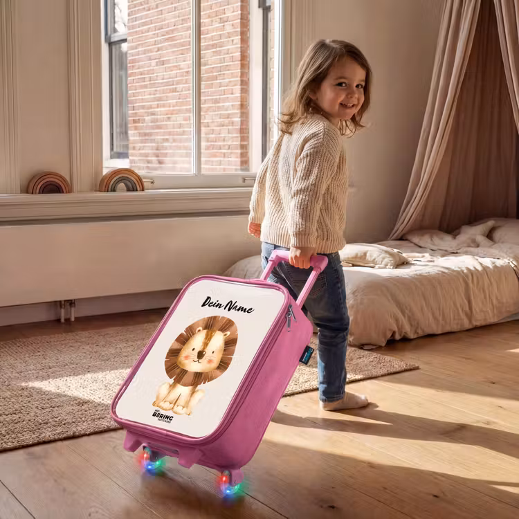 Kinderkoffer Rosa mit Name - Lamar Löwe — 3