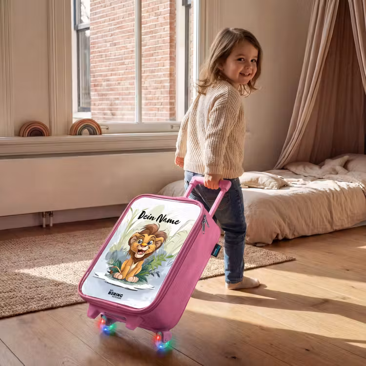 Kinderkoffer Rosa mit Name - Lenny Löwe — 3