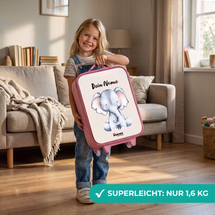 Kinderkoffer Rosa mit Name - Oane Elefant — 2