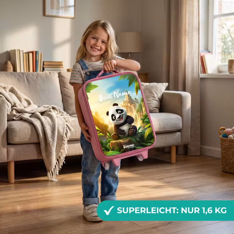 Kinderkoffer Rosa mit Name - Peter Panda — 2