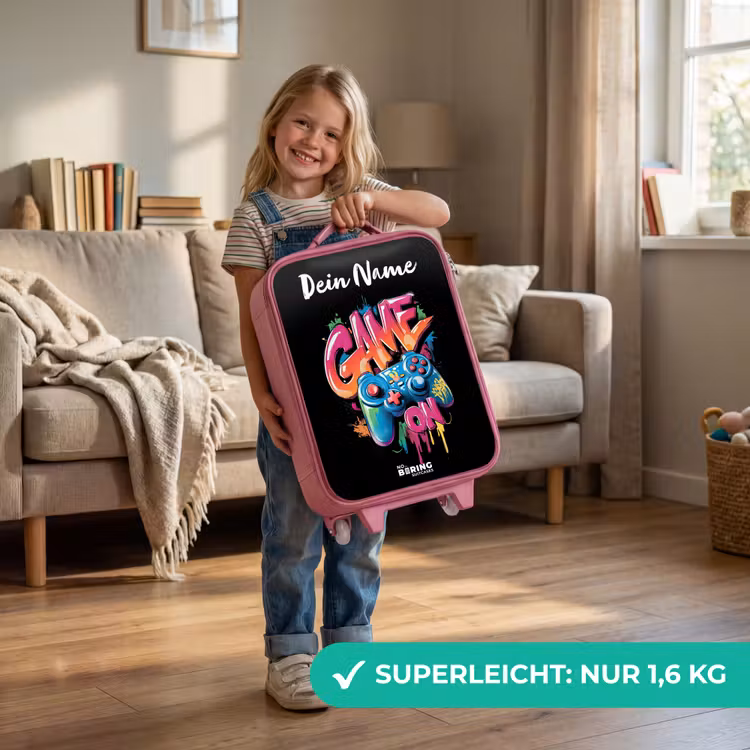 Kinderkoffer Rosa mit Name - Controller - Spiel - Graffiti - Text — 2