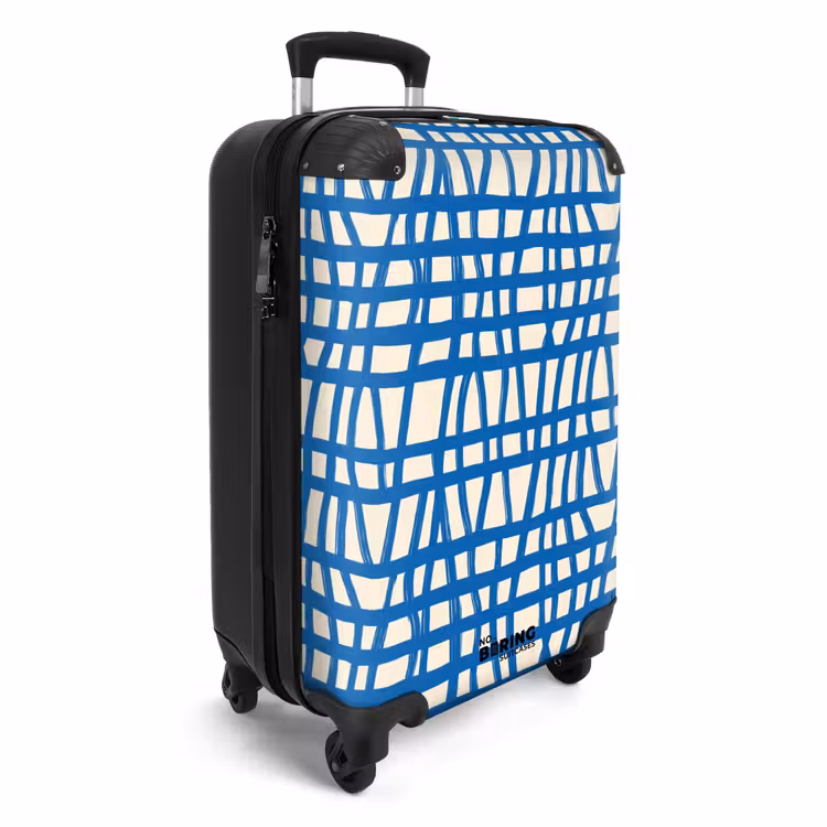 Koffer - Karomuster - Blau - Creme — 4