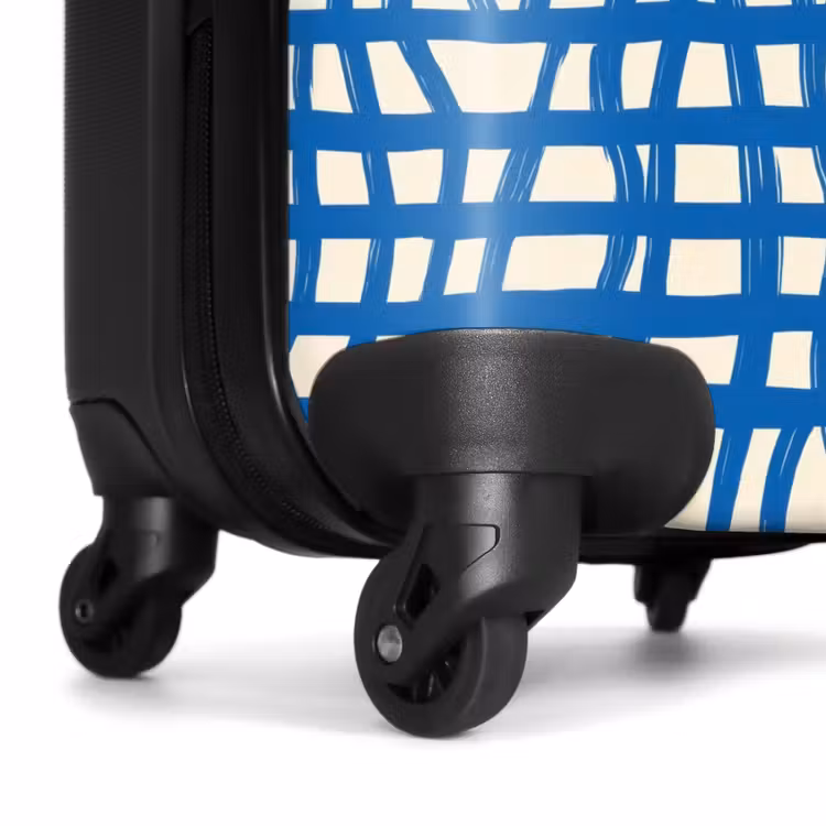 Koffer - Karomuster - Blau - Creme — 6