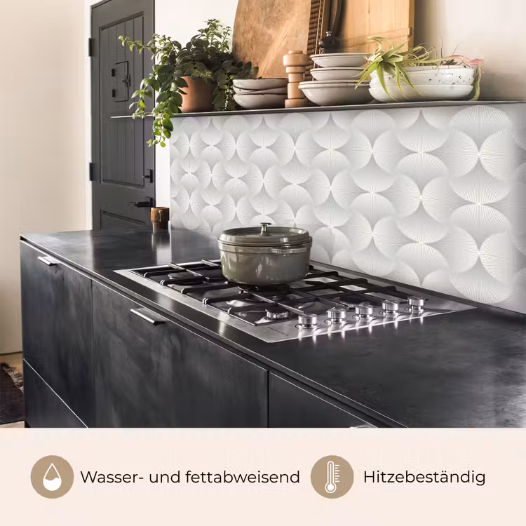 Küchenrückwand - Muster - Silber - Retro — 5