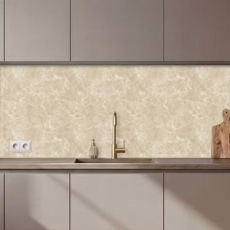 Küchenrückwand - Hellbeige - Marmor - Diffusionsäderung — 1