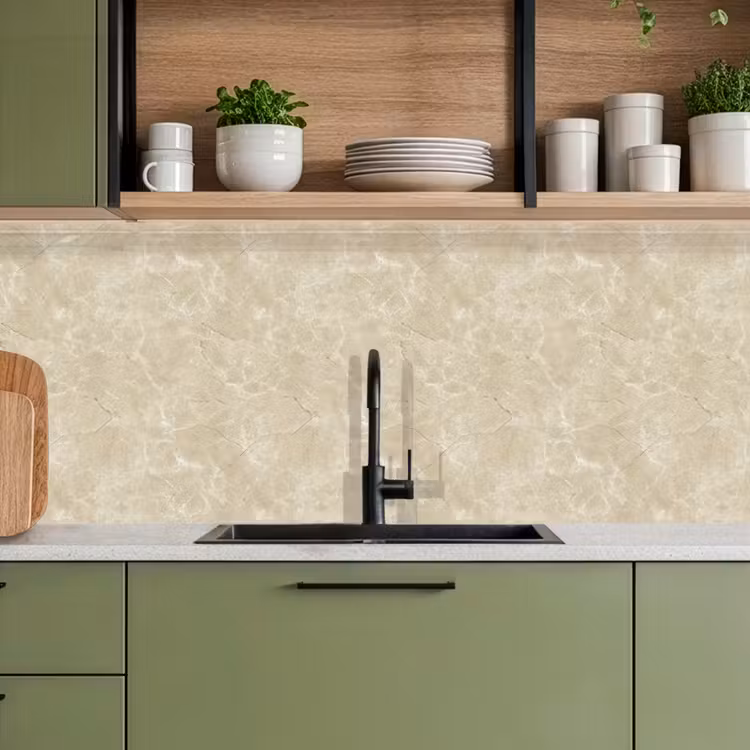 Küchenrückwand - Hellbeige - Marmor - Diffusionsäderung — 8