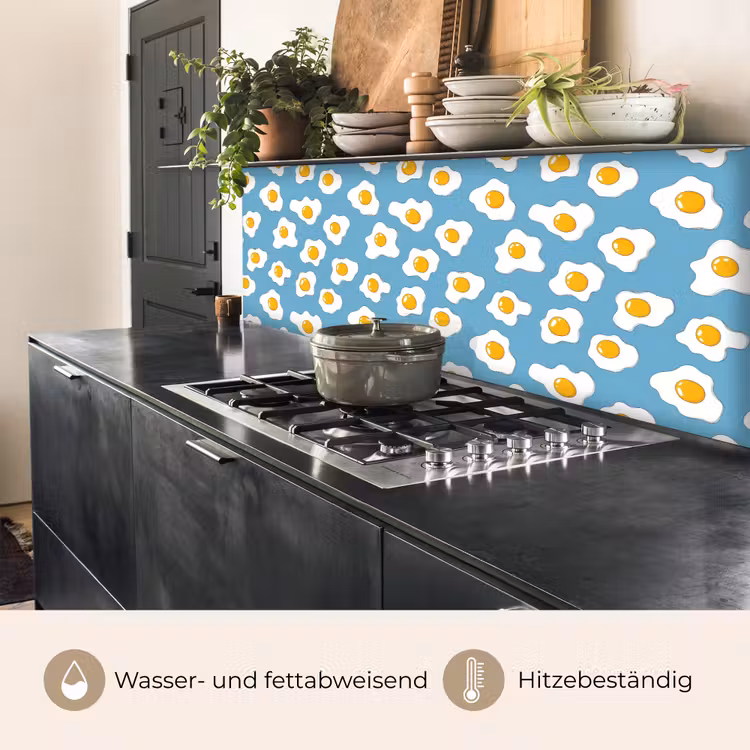 Küchenrückwand - Eier - Eigelb - Blau — 5