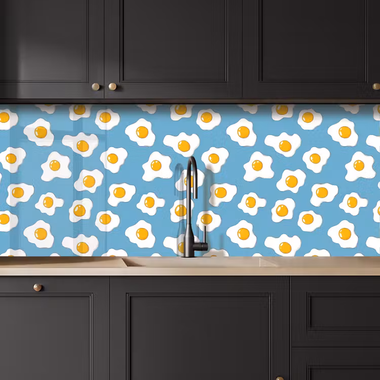 Küchenrückwand - Eier - Eigelb - Blau — 6