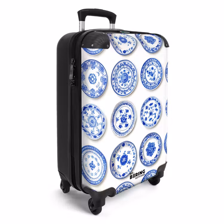 Koffer - Teller - Blumen - Muster - Blau — 4