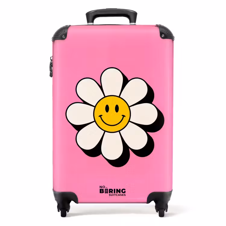 Koffer - Smiley - Blume - Rosa — 1