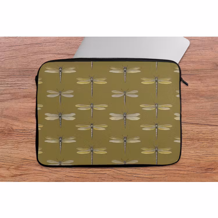 Laptop hülle - Libellen - Muster - Grün — 2