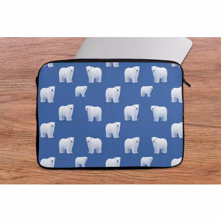 Laptop hülle - Eisbär - Muster - Blau — 2