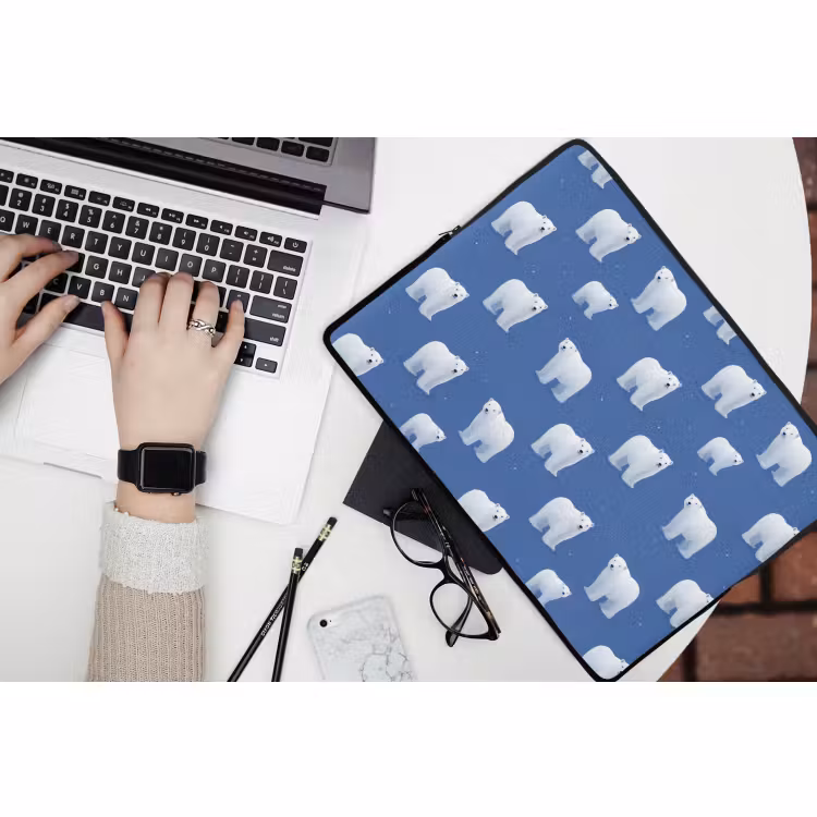 Laptop hülle - Eisbär - Muster - Blau — 3